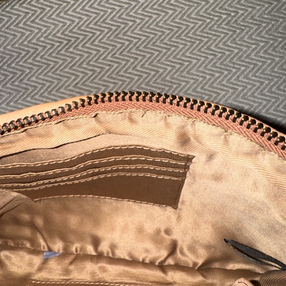 892-ARTT New Light Brown Woven Made In India Crossbody Purse Genuine Leather NWT - Picture 5 of 16